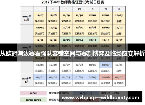 从欧冠淘汰赛看强队容错空间与赛制博弈及临场应变解析